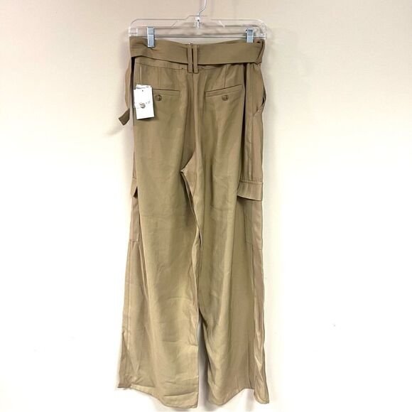 Forever 21 tan wide leg cargo pants with belt Sz S - Picture 6 of 8